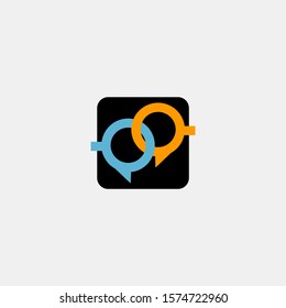 digitally illustration of two linked bubble talk icon