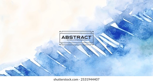 A digitally painted abstract background with blue and white watercolor washes and brushstrokes.