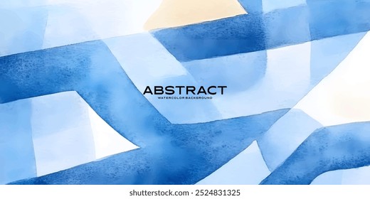 A digitally rendered abstract artwork featuring blue and white watercolor shapes with a textured, painted style.
