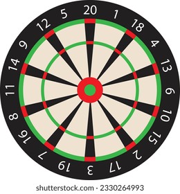 digitally rendered dart board vector on white background