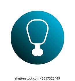 A digitally rendered drumstick icon on a blue gradient circle for menu design or app development