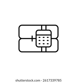 Digitally rendered explosive device icon, conceptual security risk emblem