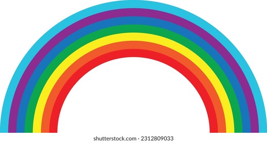 digitally rendered rainbow illustration on white background.