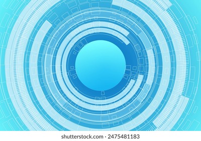 Digitally-imaged abstract circle texture in blue tones