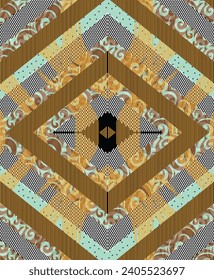 digital-textile-design-flowers-leaves-Exquisite border design, border pattern, Motif, Graph-Digital Textile All-Over Pattern Design for Pakistani-Indian-Turki-Kurti Design
