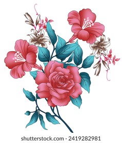 Digital-textile-design-flowers-leaves-Exquisite border design, border pattern, Motif, Graph-Digital Textile All-Over Pattern Design for Pakistani-Indian-Turki-Kurti Design