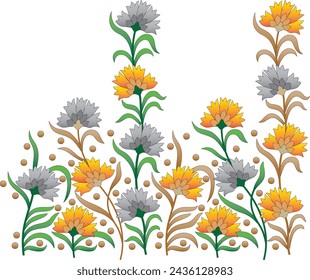 Digital-Textil-Design-Blumen-Blätter-Exquisites Randdesign, Randmuster, Motiv, Graph
Digitales Textil-All-Over-Muster-Design für pakistanisch-indisch-turki-kurti Design
