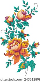 Digital-textile-design-flowers-leaves-Exquisite border design, border pattern, Motif, Graph
Digital Textile All-Over Pattern Design for Pakistani-Indian-Turki-Kurti Design
