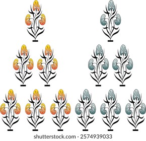Digital-textile-design-flowers-leaves-Exquisite border design, border pattern, Motif, Graph Digital Textile All-Over Pattern Design for Pakistani-Indian-Turki-Kurti Design