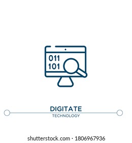 icono de la línea vectorial digitalizada. Ilustración de elemento simple. digitalice el icono de esquema a partir del concepto de tecnología. Se puede usar para web y móvil
