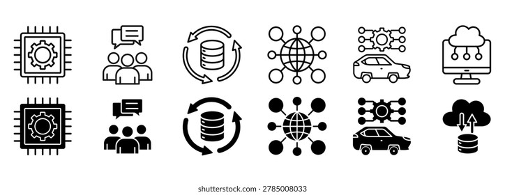digitilization icon set. Vector Illustration Concept