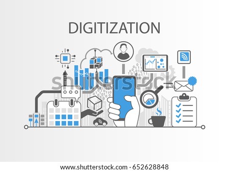 Digitization concept as background vector illustration