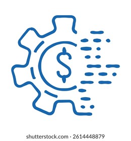 digitization of processes business manager doodle icon sketch vector. digitization of processes business manager sign. isolated symbol illustration