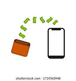 Digitization vector. cashless illustration. new payment illustration. transformation payment illustration