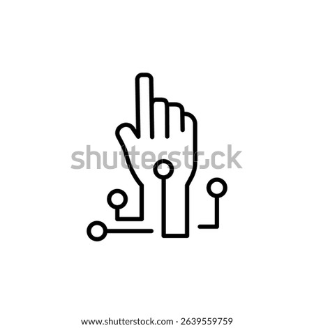 Digitized Hand Connecting With Technological Circuit System Concept