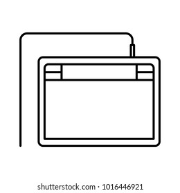 digitizer tablet icon in black contour