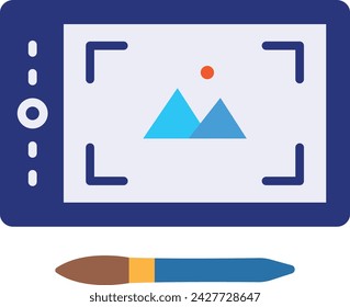 Digitizing Device vector icon design, Webdesign and Development symbol, user interface or graphic sign, website engineering illustration, image designing using Pen Tablet concept