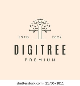 diseño de símbolo vectorial del logotipo de la línea premium de digitalización