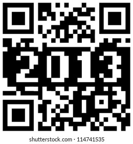Digits 2013 in abstract quick response (QR-code) code