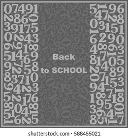 Digits and numbers background vector banner-vector illustration. From one to ten. Postcard school of digital numbers. The gray background.