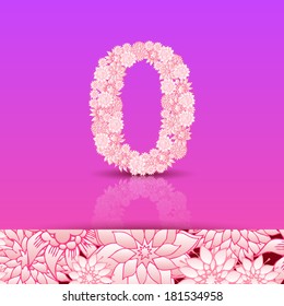 Digits and numbers set with floral elements in hand-drawn style. Full set of numbers you can find in my portfolio.