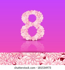 Digits and numbers set with floral elements in hand-drawn style. Full set of numbers you can find in my portfolio.