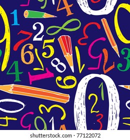 digits and pencils. seamless print design