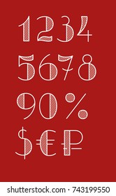 Digits set on red