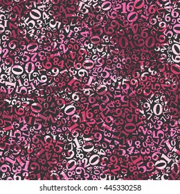 Digits from zero to nine -vector illustration. Camouflage background texture. An original print  Numbers.