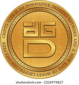 digix dao virtual currency logo. vector illustrations. 3d illustrations.