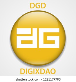 Digixdao Coin cryptocurrency blockchain icon. Virtual electronic, internet money or cryptocoin symbol, logo