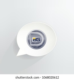DigixDao Cryptocurrency Coin Speech Bubble