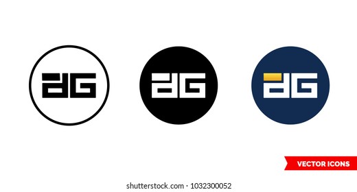 Digixdao cryptocurrency icon of 3 types: color, black and white, outline. Isolated vector sign symbol.
