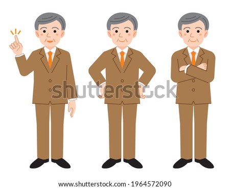 Dignified elderly businessman pose set Stock photo © 
