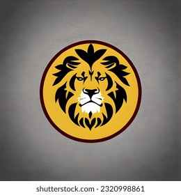 dignified male lion logo, symbol of courage and strength