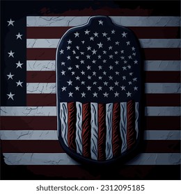 A dignified tombstone in vector style, symbolizing the rich heritage of America.