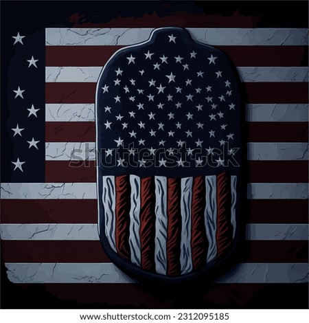 A dignified tombstone in vector style, symbolizing the rich heritage of America.