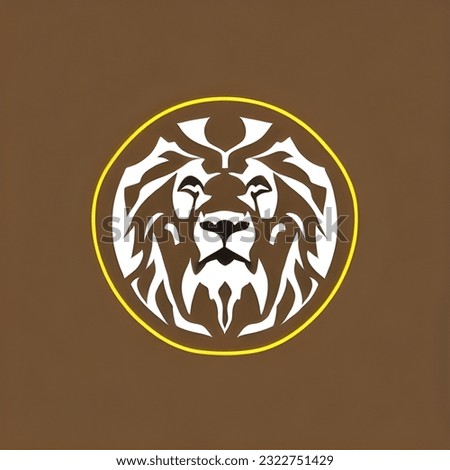dignified white lion logo, symbol of strength, leadership and courage