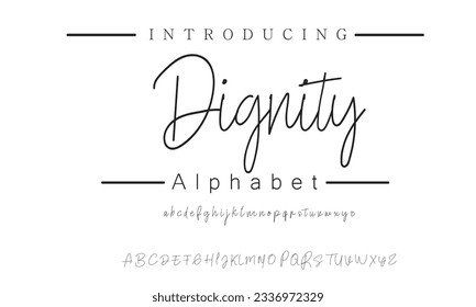 Dignity Signature Font Calligraphy Logotype Script Font Type Font lettering handwritten