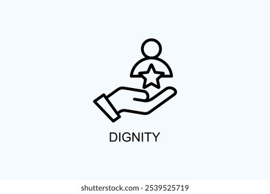 Symbol für Dignity-Vektorgrafik oder Logo-Zeichen