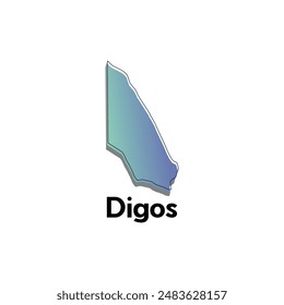 Digos map City, administrative division of Philippines Country gradient color style. Vector illustration design template