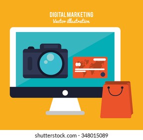 Digtal marketing concept with icons design, vector illustration 10 eps graphic.