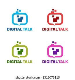 Digtal talk logo with variation color