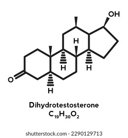Dihydrotestosterone molecular structure vector icon
