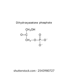 Diidroxiacetona fosfato estrutura esquelética diagrama.Molécula orgânica composto molécula ilustração científica.