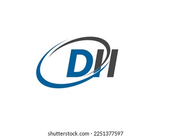 Letra DII diseño creativo elegante del logo de swoosh