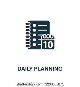 Diily Planning icon. Monochrome simple Time Management icon for templates, web design and infographics