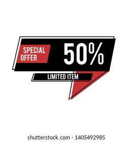 Diiscount Label, Buy 1 Get 2, Only To Day 70% 50% 80% off Vector Template Design Illustration