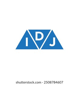 Diseño del logotipo de la forma del triángulo de DIJ 3 en el fondo blanco. Concepto de logotipo de letra de iniciales creativas DIJ.
