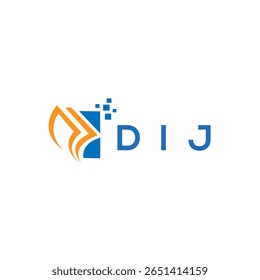 DIJ crédito reparação contabilidade design logotipo em fundo branco. DIJ criativa iniciais Crescimento gráfico letra logotipo conceito. Design do logotipo de finanças empresariais da DIJ.

